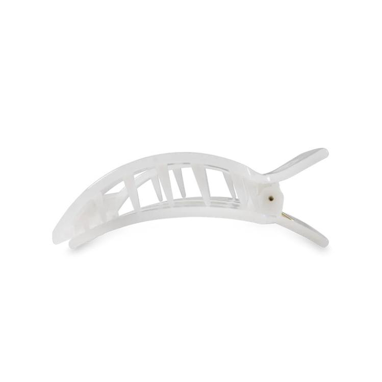 Teleties Small Flat Square Hair Clip Coconut White