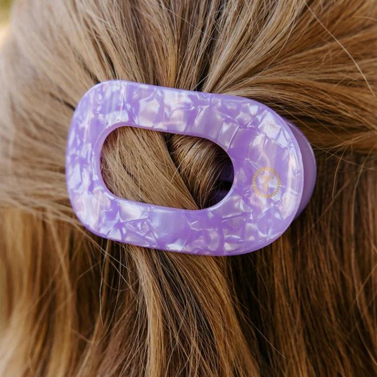 Teleties Flat Round Clip medium Lavender Mist