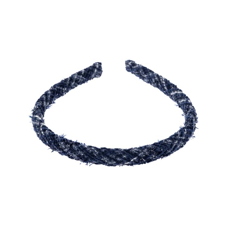 Dark Haarreif Tweed Navy Blue schmal