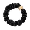 ByEloise Gold Star Silk Scrunchie Black