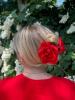 Solar Eclipse Rosen Haarklammer Satin rot