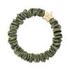 ByEloise Gold Star Silk Scrunchie Skinny Olive Green
