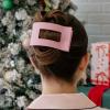 Teleties Large Flat Rectangle Hair Clip Merry Pinkmas