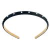 Bon Dep Hairband Ribbon thin stones Black