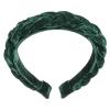 Bon Dep Hairband Braided Silk Velvet Green