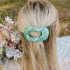 Teleties Flat Round Clip medium Spring Splash