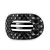 Teleties Flat Round Clip groß Jet Black Quilted