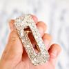 CG Home rechteckige Haarspange Champagner glitzer