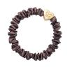ByEloise Gold Heart Silk Scrunchie Skinny Mocha