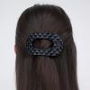 Teleties Flat Round Clip medium Jet Black Quilted
