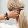 ByEloise Gold Heart Silk Scrunchie Leopard