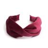Dark Velvet Hair Band Folded Wine 1 St