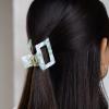 Helly Hair eckig grün marmoriert