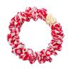 ByEloise Gold Heart Silk Scrunchie  Red Leopard