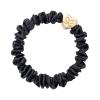 ByEloise Gold Heart Silk Scrunchie Skinny Black