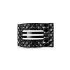 Teleties Small Flat Rectangle Hair Clip Jet Black Quilted