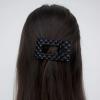 Teleties Small Flat Rectangle Hair Clip Jet Black Quilted