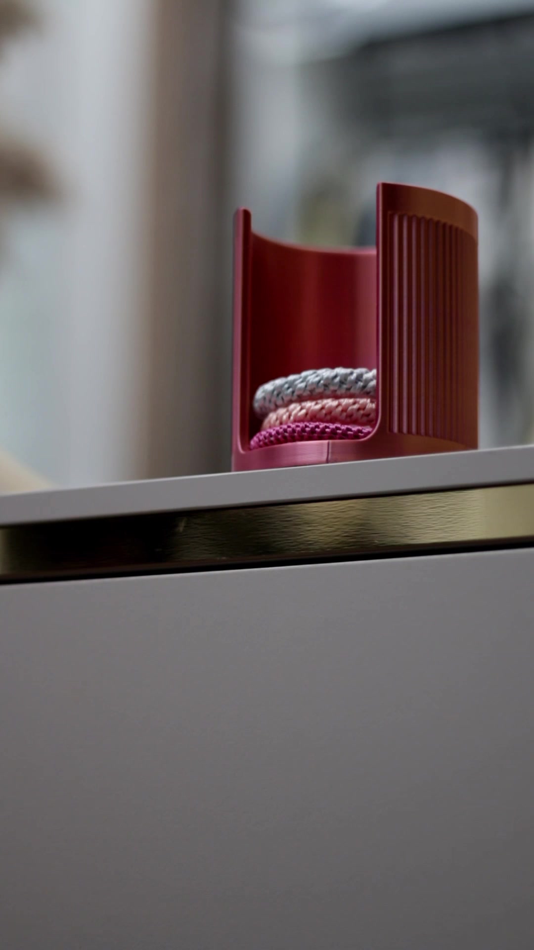 Wunderkopf Haargummi Organizer weiß Rand silber